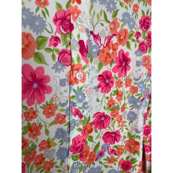 1970s Love Birds Floral Saturday Night Fever Disco Maximalist Dagger Shirt S - Picture 2 of 4